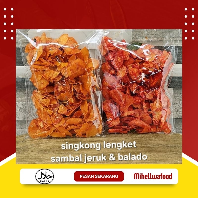 

Keripik singkong lengket rasa sambal jeruk dan balado