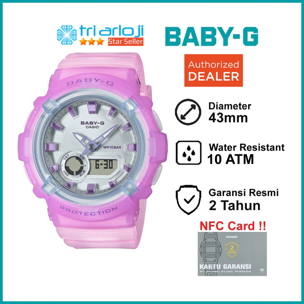 Casio Baby-G BGA-280-6ADR Jam Tangan Wanita Analog Digital Pink Jelly BabyG BGA-280-6A BGA280