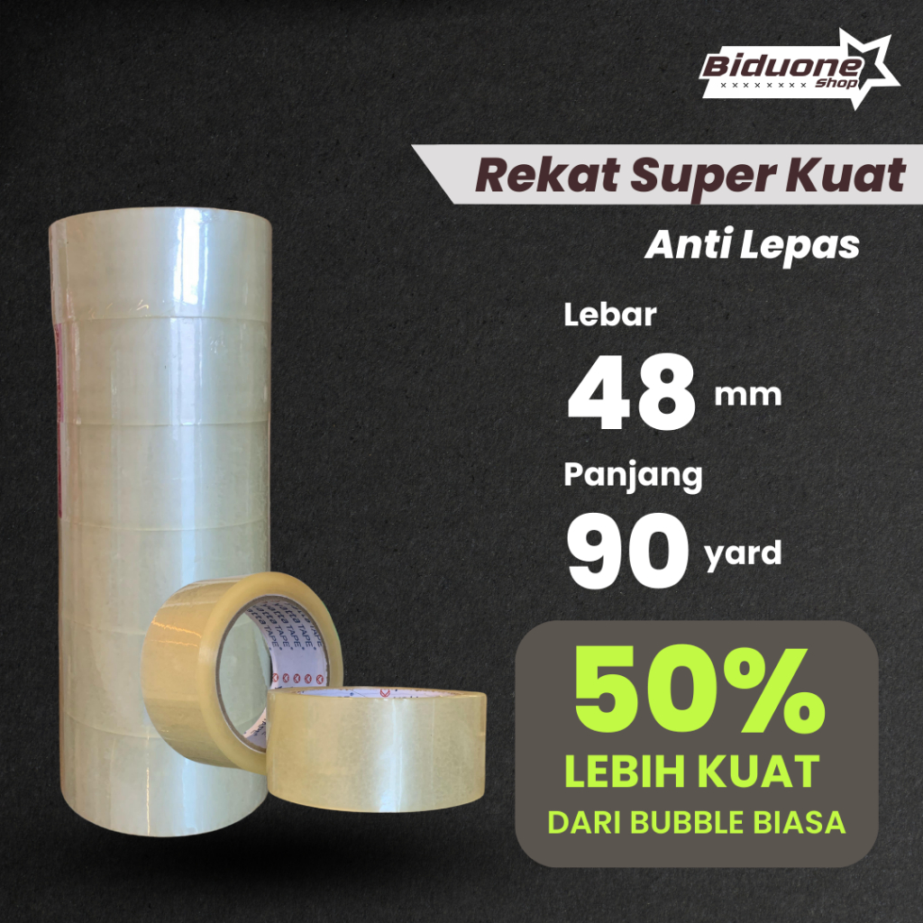 

Lakban Ekonomis Rekap Super Kuat Anti Lepas 45 Mm x 90 Yard