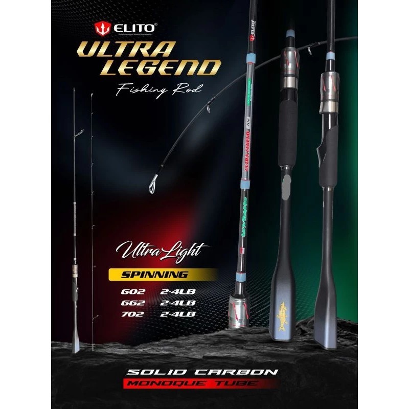 Joran Spinning Ultra Legend Elito 662 702 Carbon Solid Monoque Tube | Shimano Cruzar BX FG Joran Pan