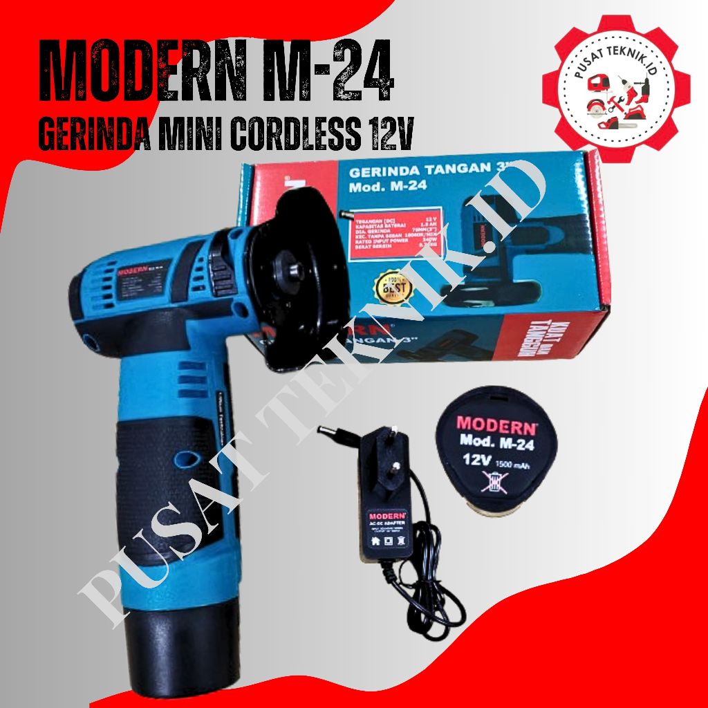 MODERN M24 GERINDA TANGAN 3 INCH GRINDER CORDLESS M 24 GURINDA MINI BATERAI 12V