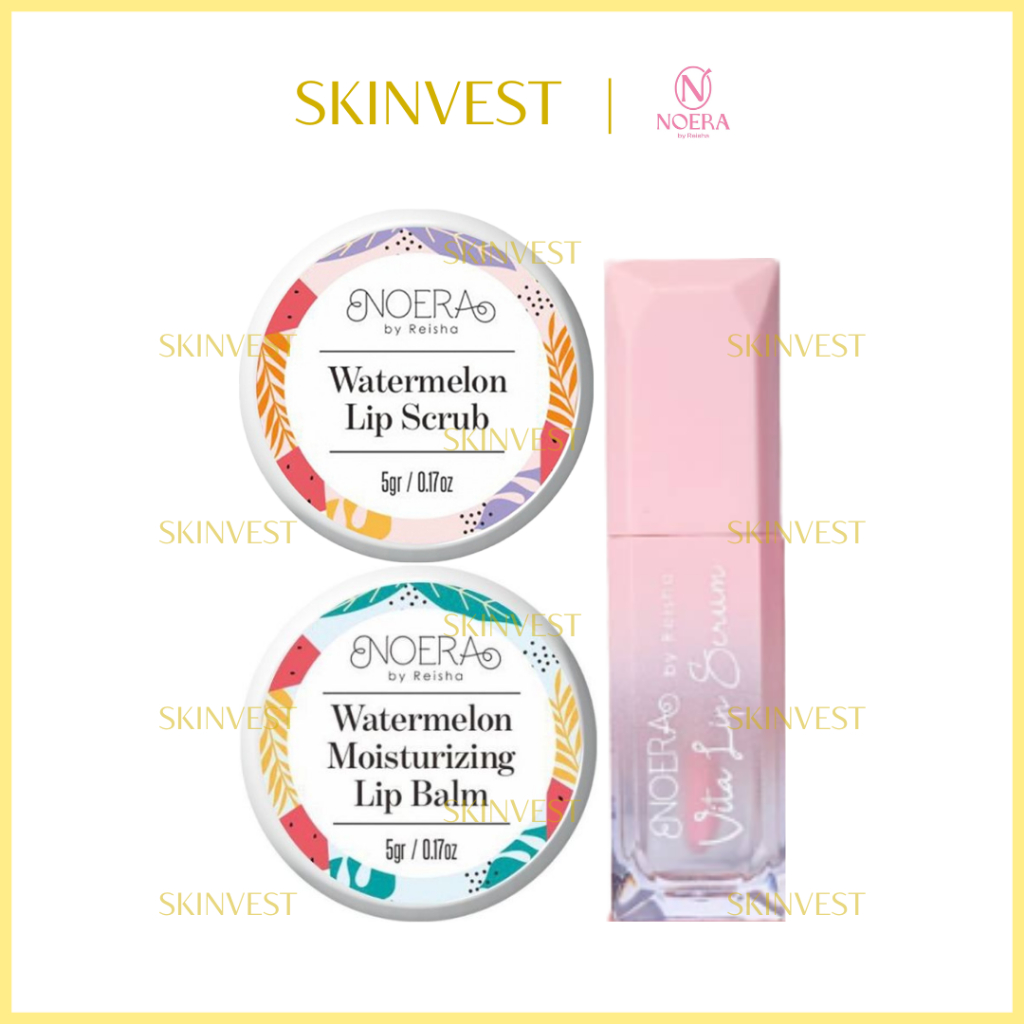 NOERA Lip Care Scrub Serum Balm - Watermelon Moisturizing Vita Honey Vitamin E Sweet Almond Oil