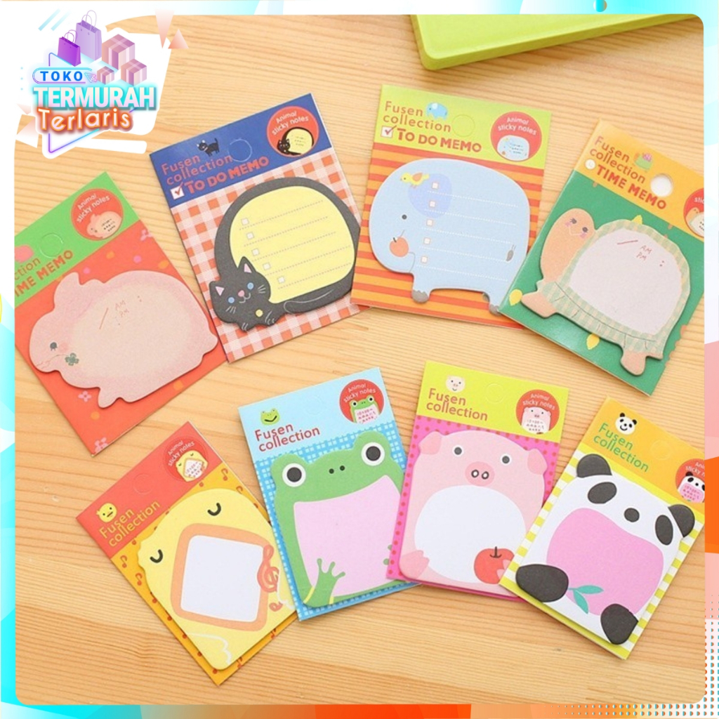 

TTT Sticky Notes Motif Hewan Tempelan Kertas Catatan Memo Note Karakter Animal Mini Book Karakter Binatang Lucu
