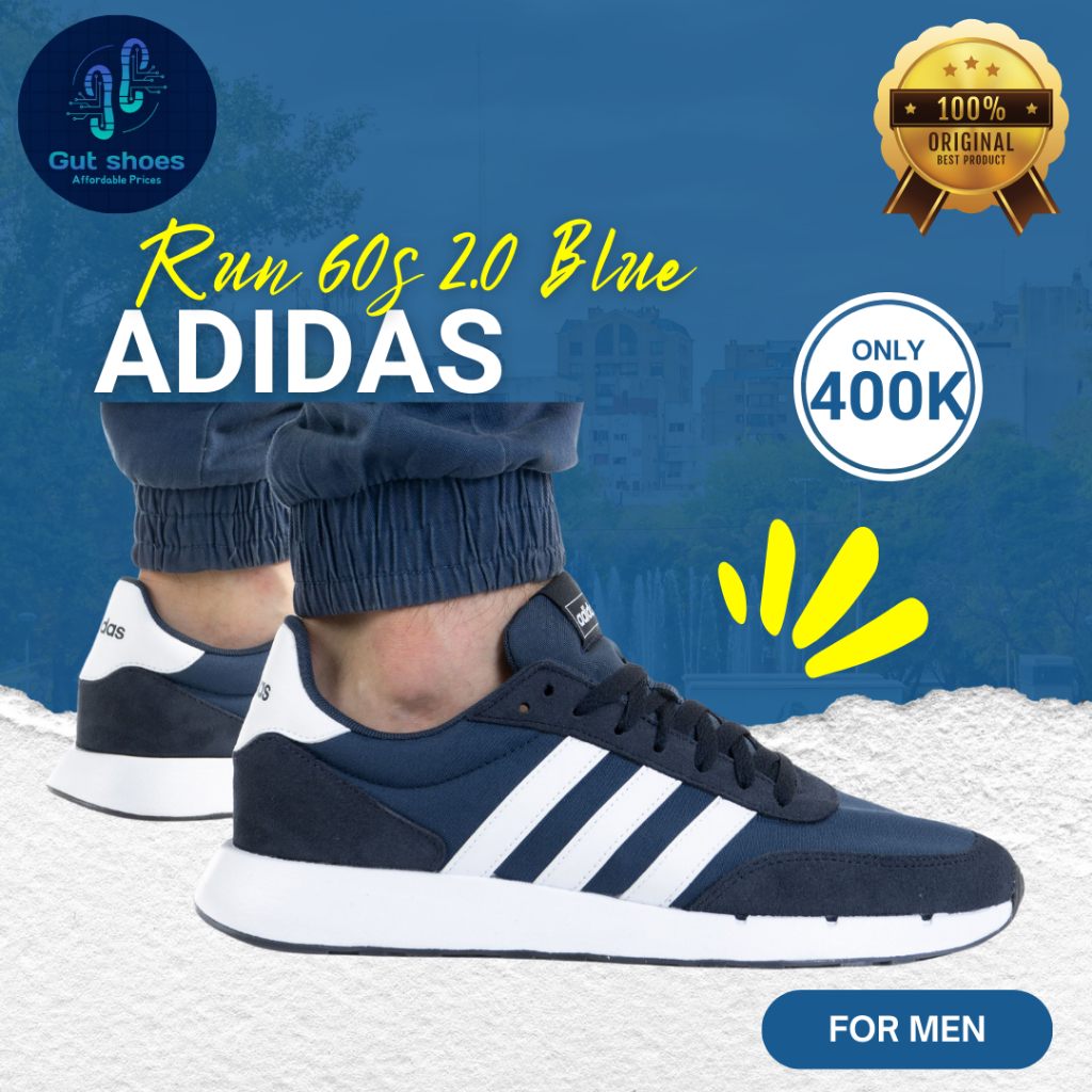 Sepatu Sneakers Pria Adidas Run 60s 2.0 From Official Store - Blue FZ0962 - Original