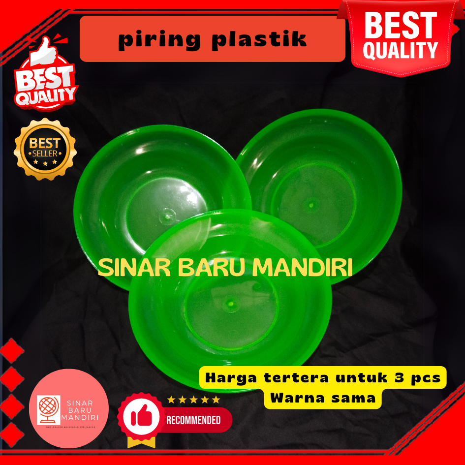 Piring plastik 9 inc / piring makan murah / piring 23 cm / piring makan plastik bulat / per 3 PCS