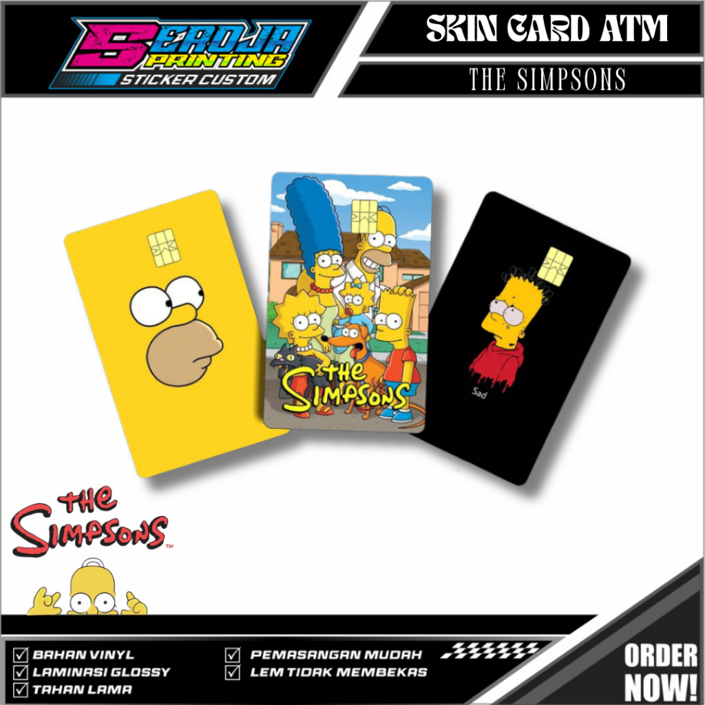

STICKER GARSKIN ATM E-MONEY MOTIF THE SIMPSON PELINDUNG KARTU SKIN CARD ATM KARTU KREDIT DEBIT GARSKIN SIM KTP E-MONEY STIKER MOTIF THE SIMPSONS LEM KUAT ANTI GORES
