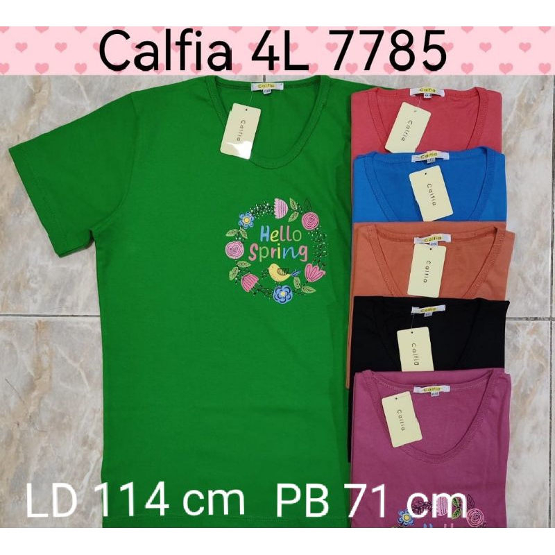 Kaos Calfia/atasan wanita/kaos import,adem,tebal,Mote/ kaos wanita import size xxxxl/ukuran jumbo Ld
