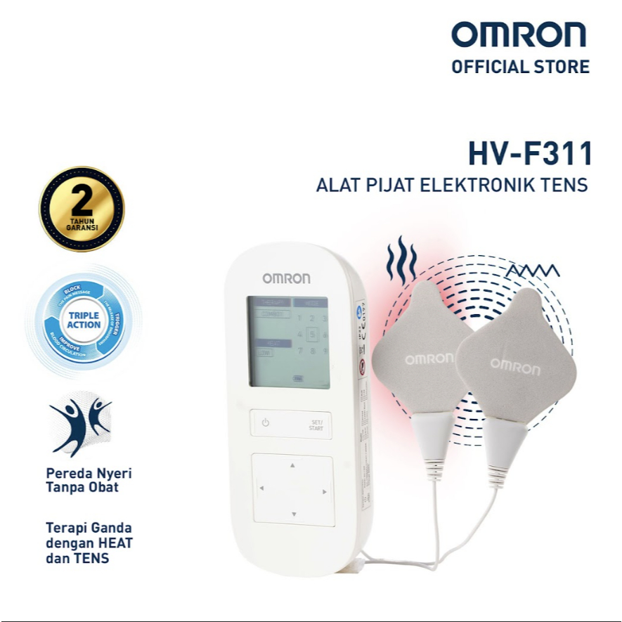 Omron HV-F311 Pulse Massager TENS Alat Pijat Terapi Elektrik Heat Pad