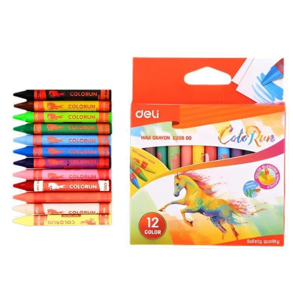 

Deli Wax Crayon 12 colors Krayon mewarnai seri Color Run
