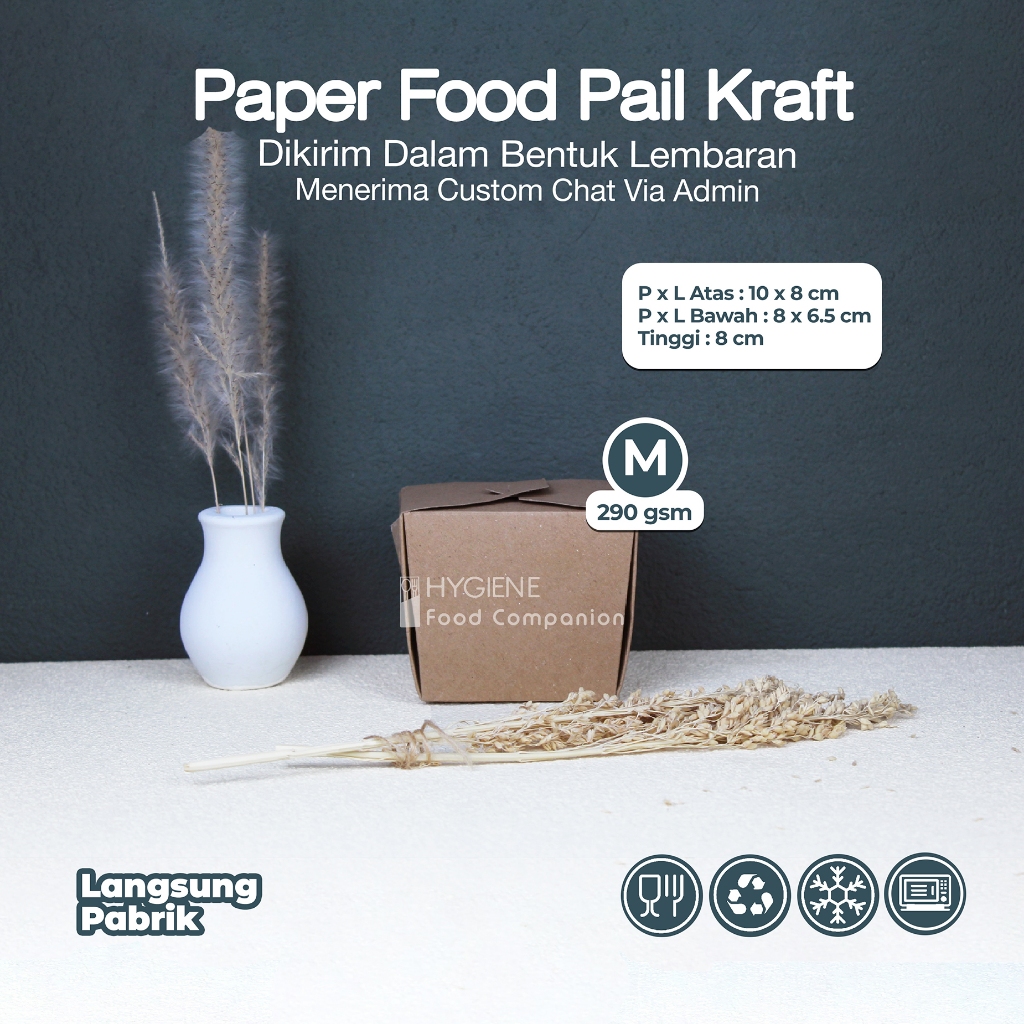 FOOD PAIL MEDIUM / PAPER RICE BOX / PAPER FOOD TRAY LAMINASI