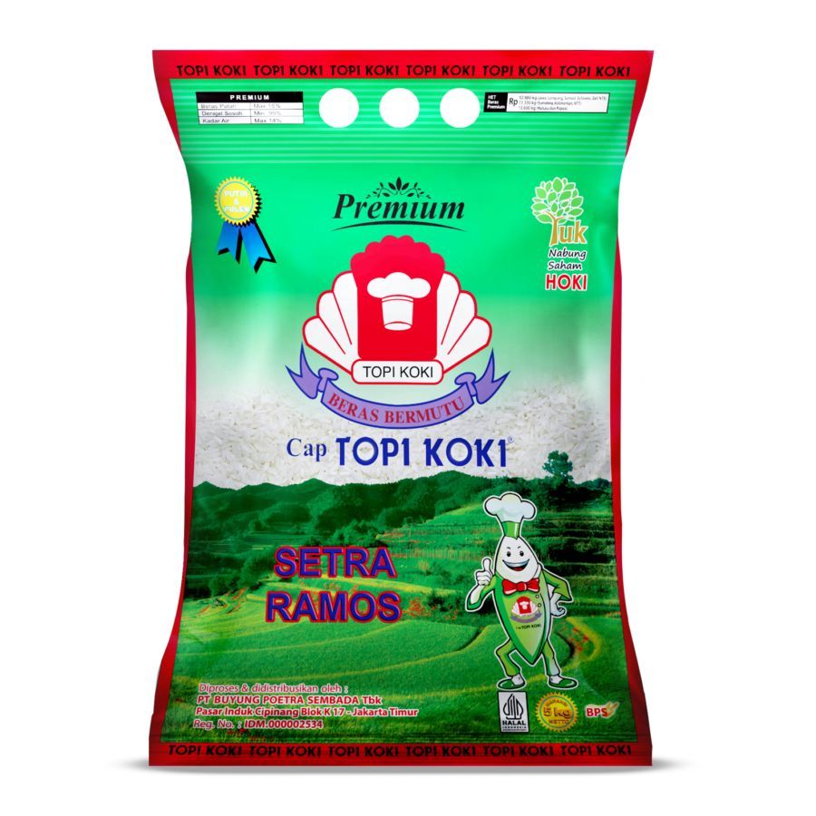 

Beras Topi Koki Hijau Setra Ramos 5kg