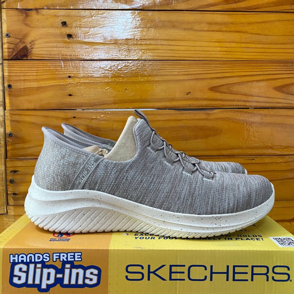 ONLY 45 SEPATU SKECHERS PRIA SKECHERS ULTRA FLEX 3.0 TOP RANGE 232936 TAUPE SLIPON TALI FASHION KARE