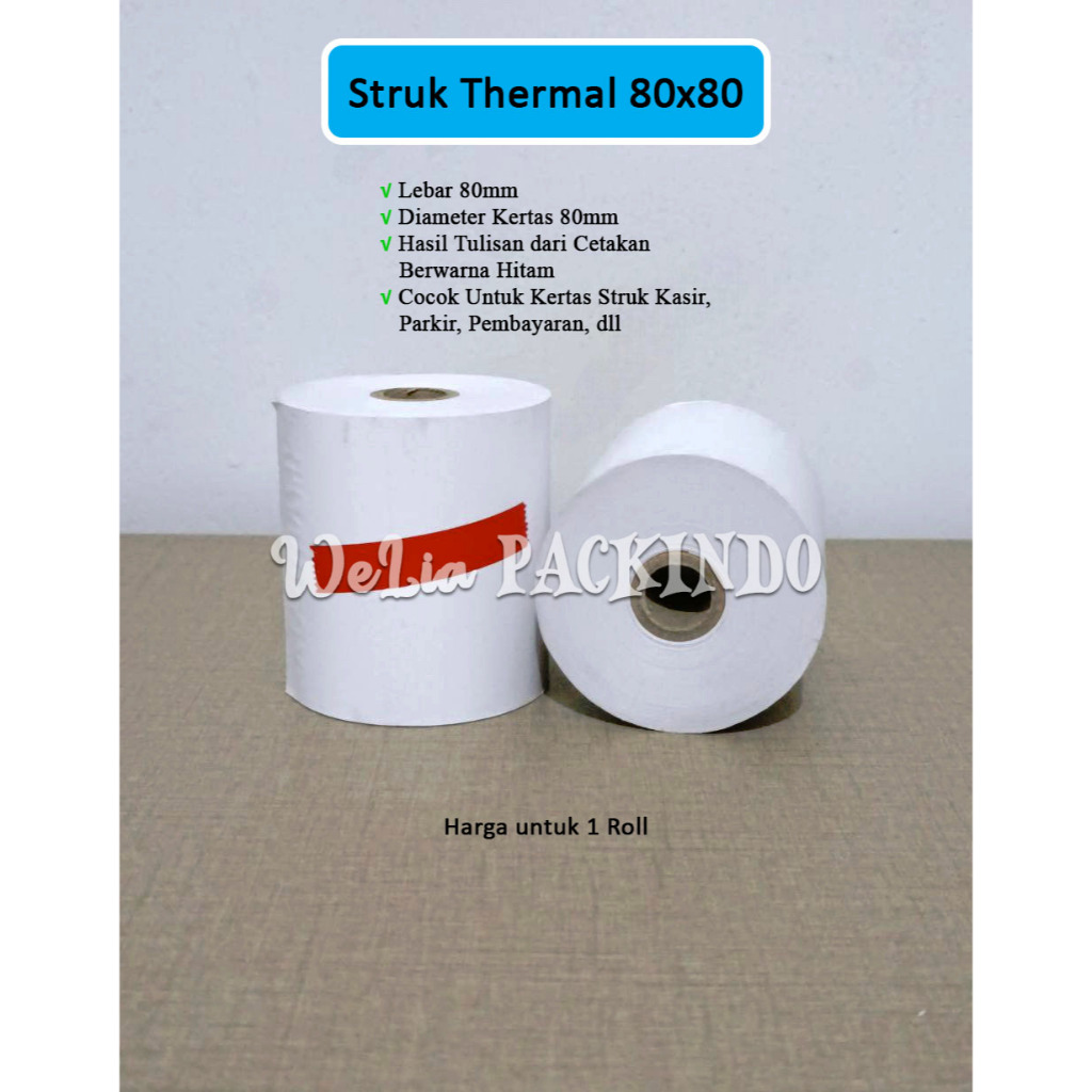 

[1 Roll] Kertas Kasir Struk Kasir Thermal 80x80 / Paper Roll Mini Printer Bluetooth Lebar 80mm