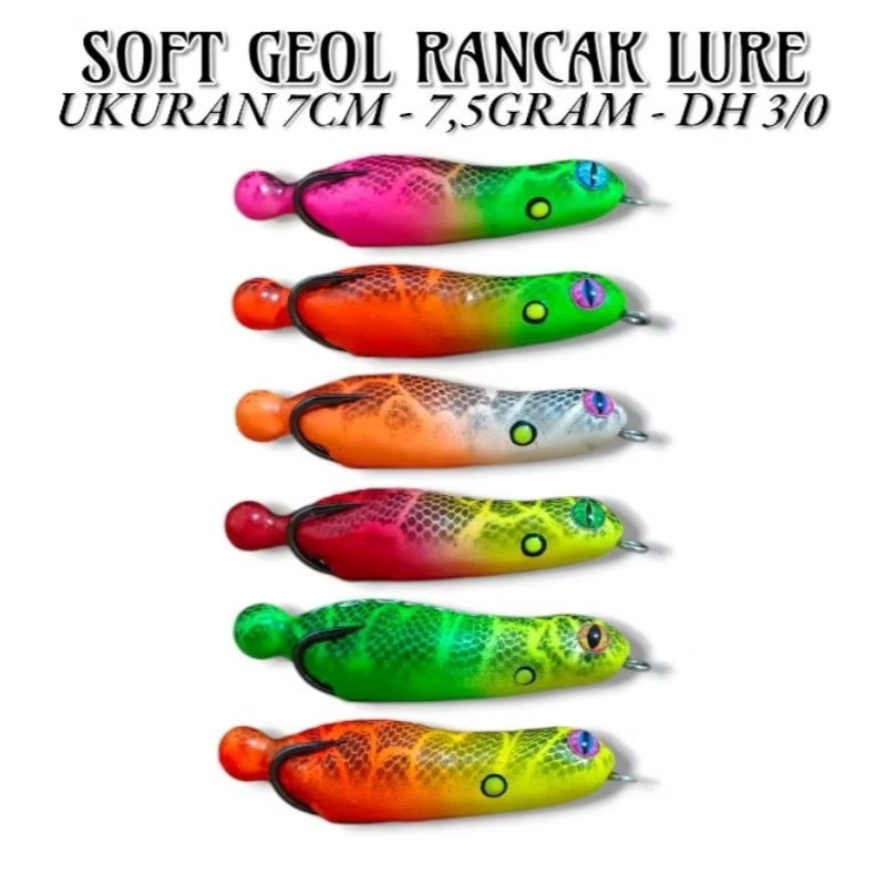 SOFT FROG GEOL RANCAK LURE UKURAN 7 CM 7,5 GRAM.UMPAN CASTING GABUS DAN TOMAN