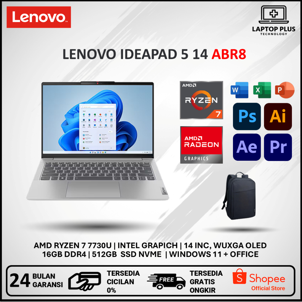 Laptop Lenovo Ideapad Slim 5 OLED Ryzen 7 7730U 16GB 512GB WUXGA OLED Win 11 + Office