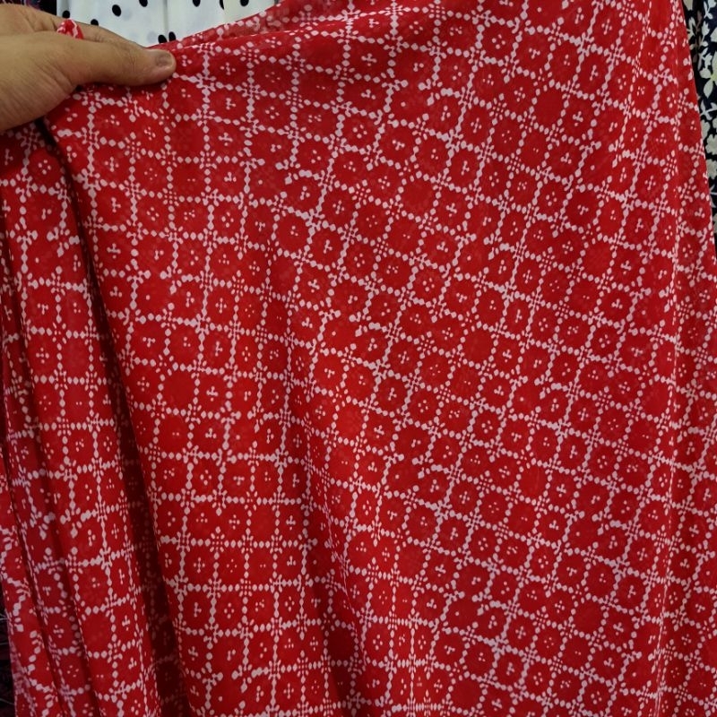 kain bahan sifon motif | kain sifon motif kotak kotak | kain chiffon ceruti premium il
