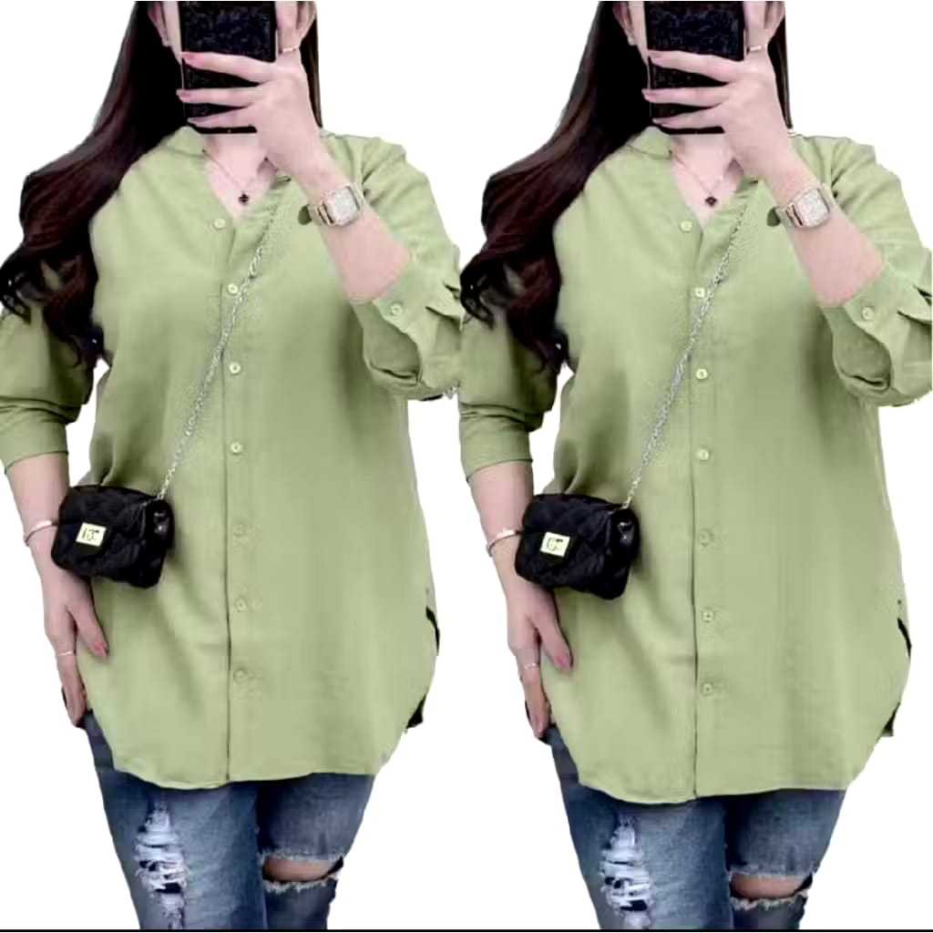 BESTPROMO KEMEJA WANITA KERAH SANGHAI/BAJU KERJA WANITA