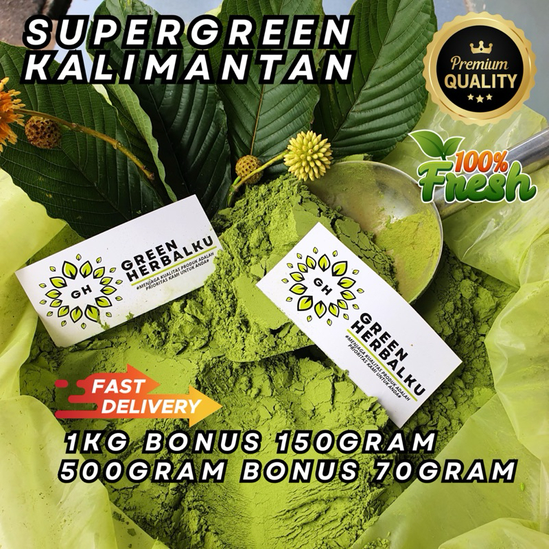 

GREENHERBALKU Bubuk Hijau Purlik Bubuk Hijau Purli Asli Kalimantan