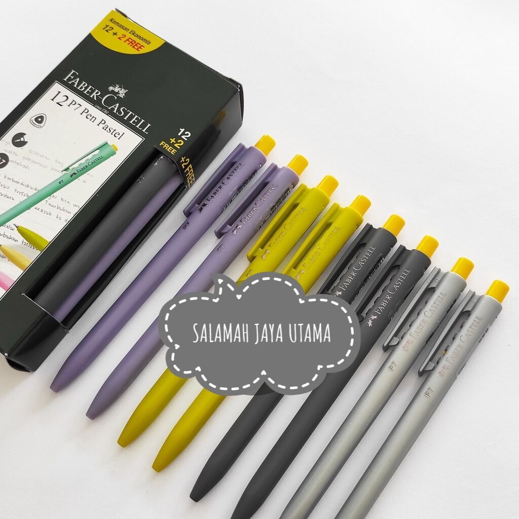 

pulpen p7 pastel faber castell 12+2 free