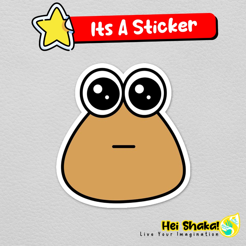 

Stiker Pou Sedih Sticker Game Lucu Vinyl Anti Air