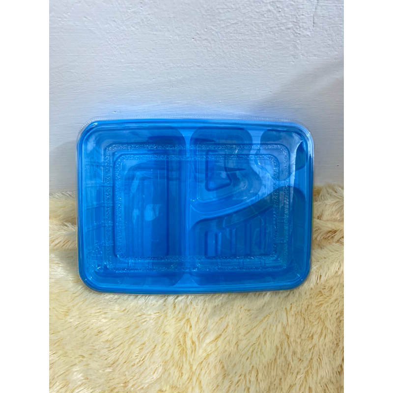 MIKA BENTO BIRU ISI 50 PCS / MIKA BENTO SEKAT 4 / MIKA SEKAT 4