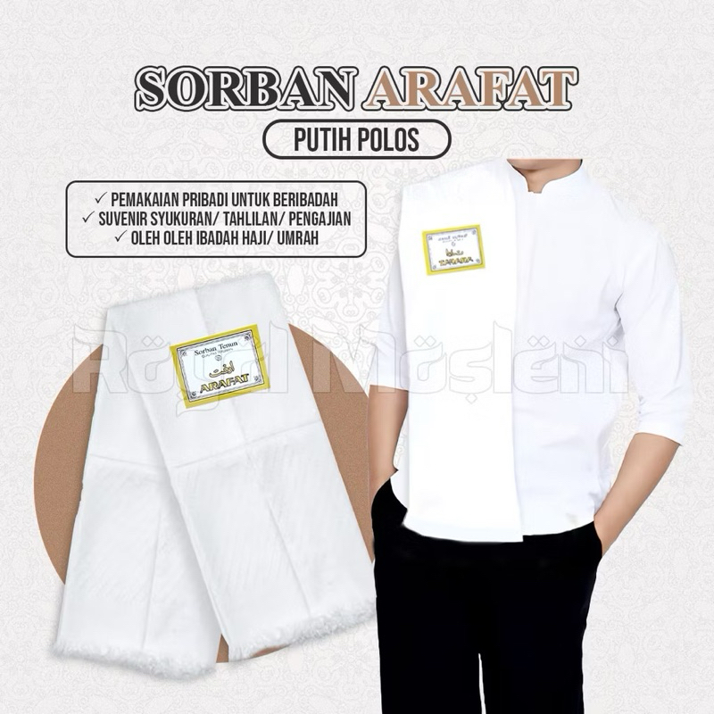 SORBAN ARAFAT PUTIH  HAJI UMROH || SORBAN SURBAN OLEH OLEH HAJI UMROH PUTIH MURAH