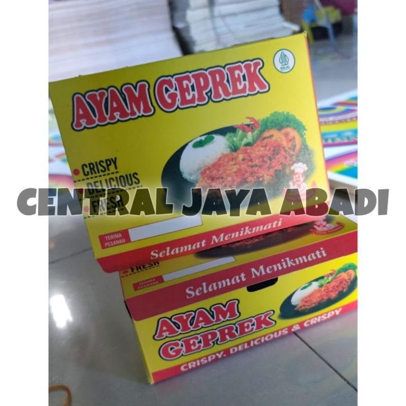 

BOX KEMASAN AYAM GEPREK IVORI FOIL 15×10×6 CM VIRAL | KARDUS BOX AYAM GEPREK PRODUK TERBARU VIRAL TIKTOK | KERTAS KEMASAN BOX DUS AYAM GEPREK KEKINIAN MURAH HIGH QUALITY TEBAL | TOKO KEMASAN ONLINE | CENTRAL JAYA ABADI | ARINA SHIVA GROUP 25