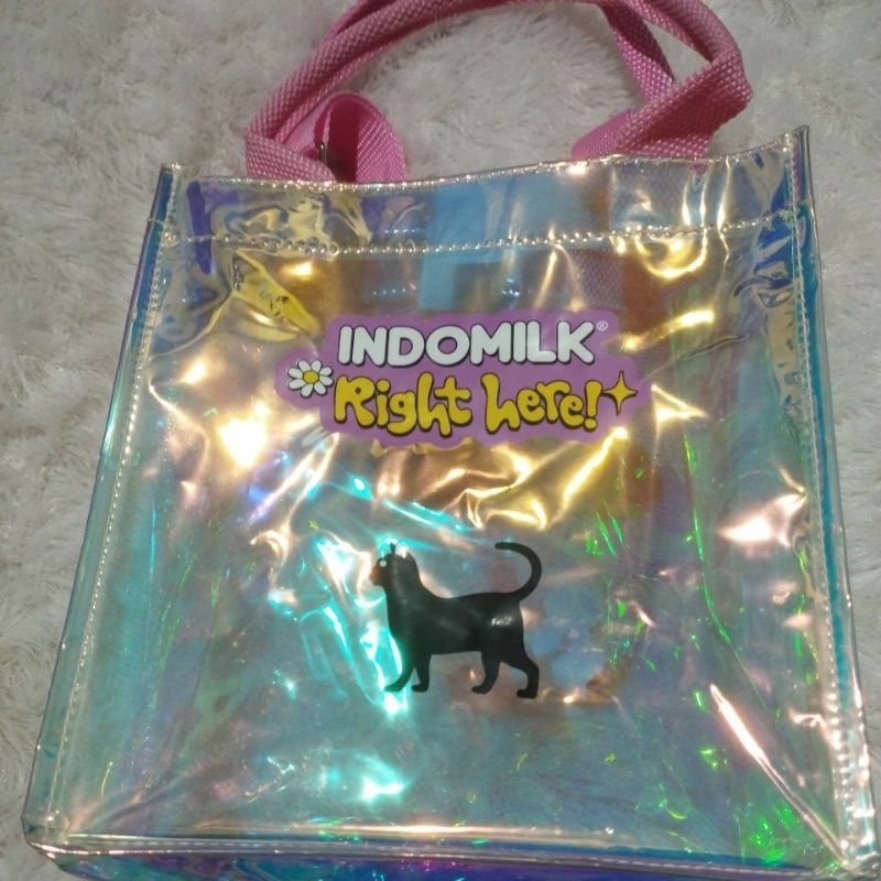 Tas pvc Seventeen x Indomilk right here pink (HANYA TAS TANPA SUSU)