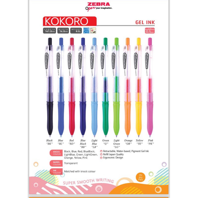 

PULPEN ZEBRA KOKORO 0.5 MM