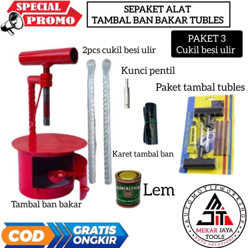 alat tambal ban bakar alat tambal ban tubles sepaket alat tambal ban motor