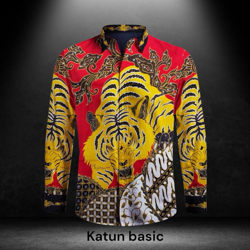 batik tulis pria bahan katun motif harimau A024T