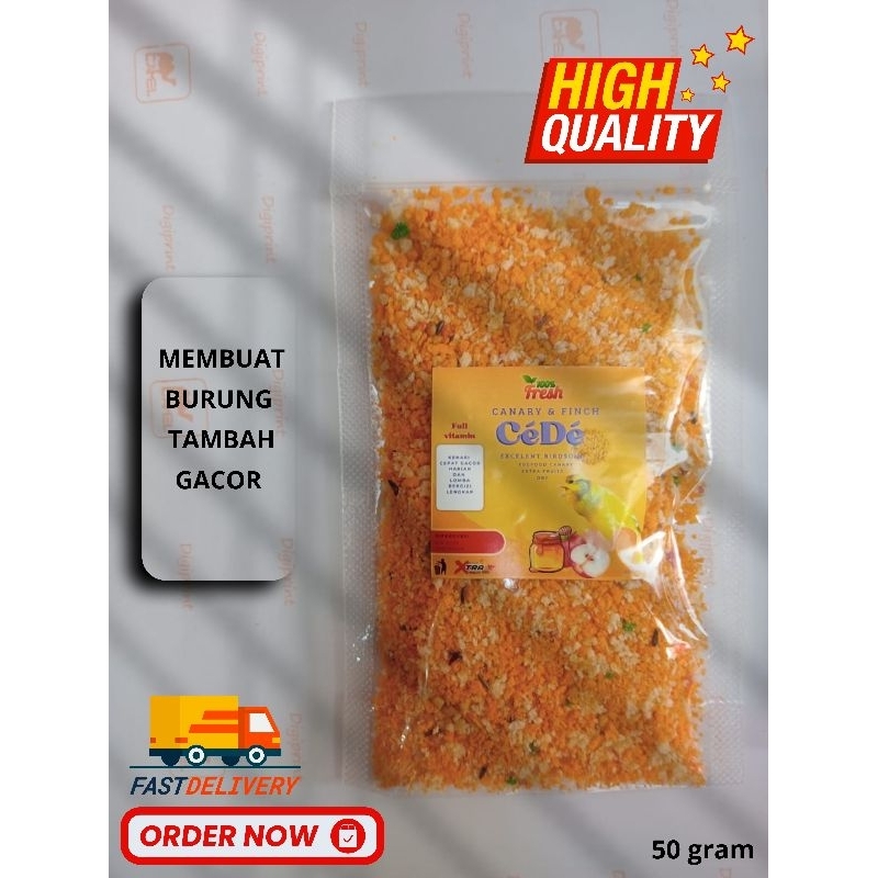 Cede premium membuat kenari tambah gacor extra buah dan sayuran kering