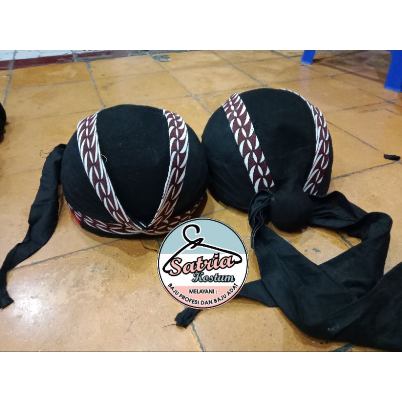 BLANGKON JAWA | BLANGKON ANAK & DEWASA | BLANGKON JOGJA SLIWIR MOTIF SAMURAI PUTIH | BLANGKON | BLAN