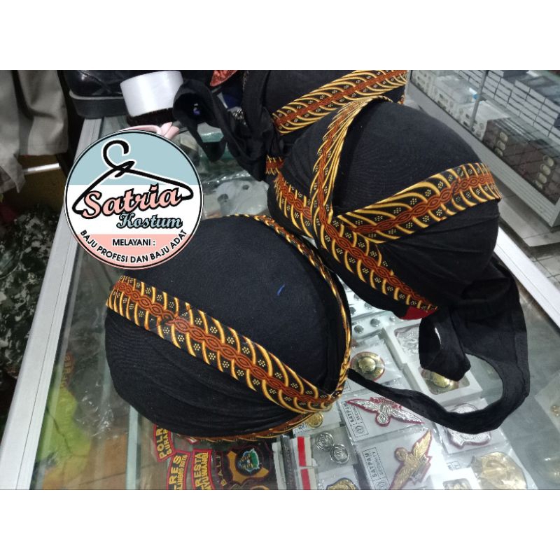 BLANGKON JAWA | BLANGKON ANAK & DEWASA | BLANGKON JOGJA SLIWIR MOTIF SAMURAI KUNING | BLANGKON | BLA