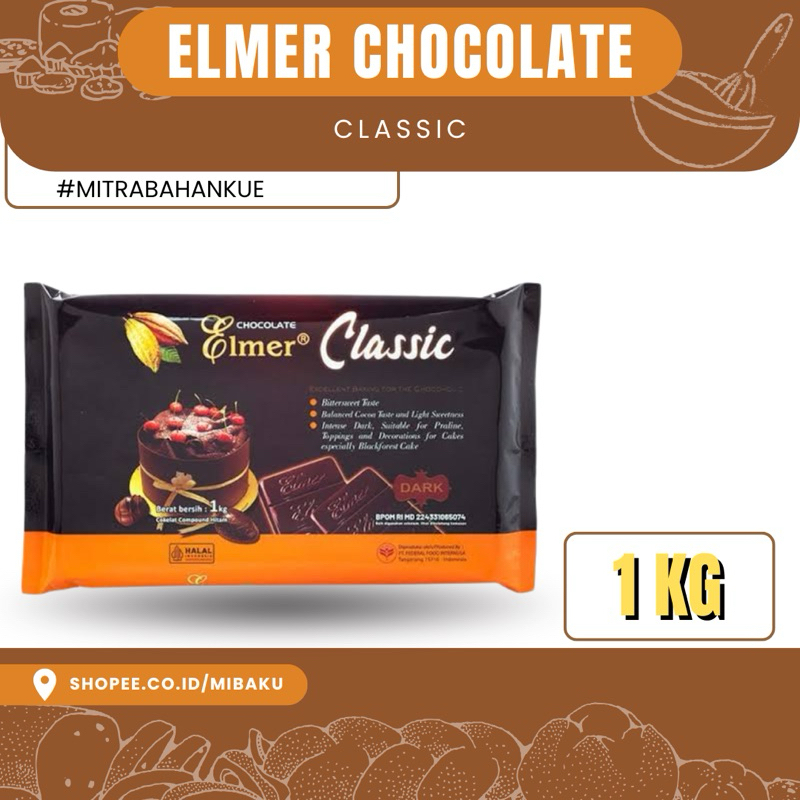 

Cokelat Elmer Classic Dark Compound 1kg - Coklat Batang