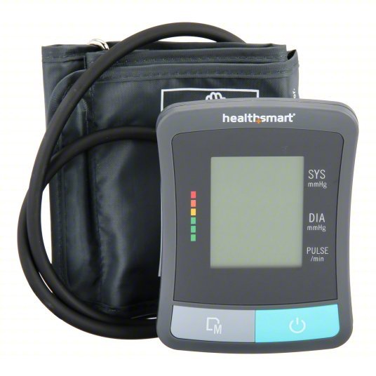 HEALTHSMART Digital Blood Pressure Monitor: Blood Pressure Monitor, Arm, Adult, Nylon, Cuff/Monitor