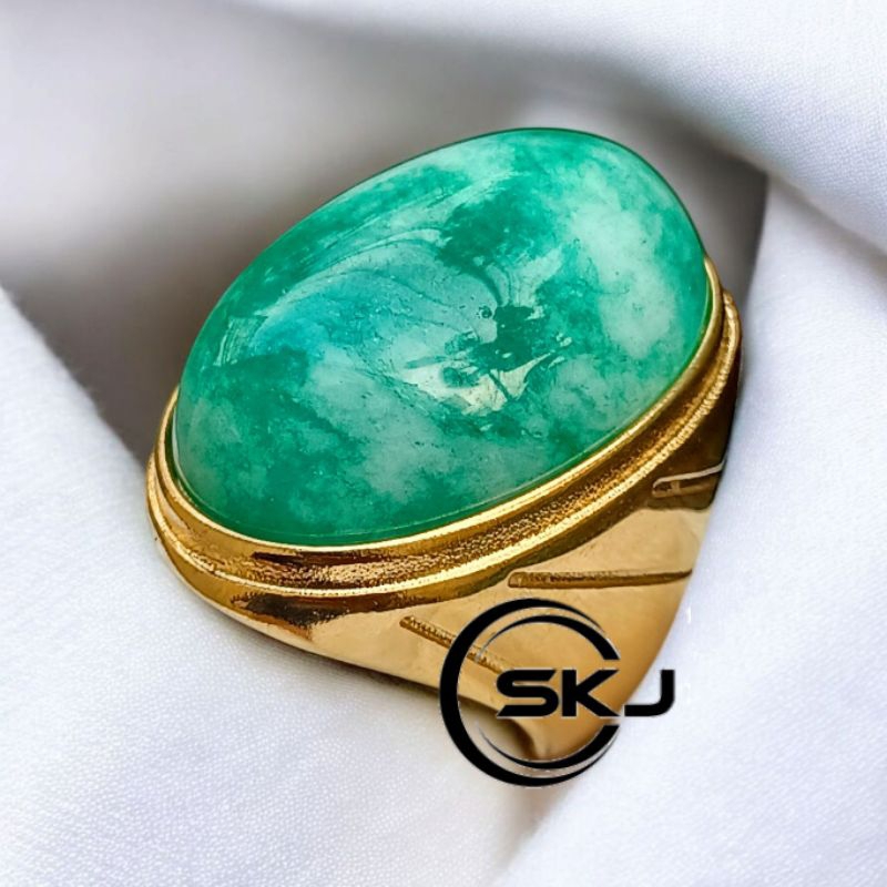 CINCIN BATU GIOK THALAND UKURAN BESAR RING TITANIUM