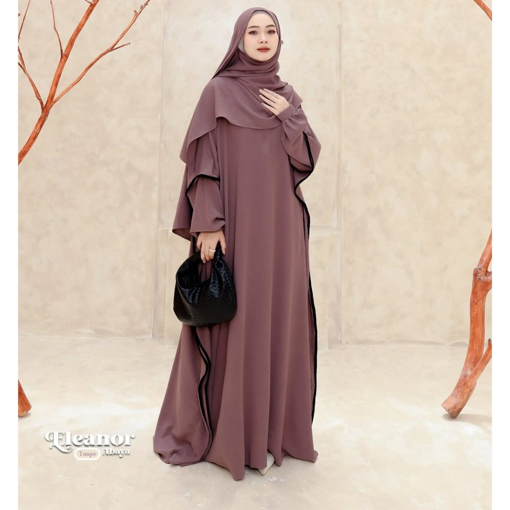 ELEANOR ABAYA CRINKLE // ABAYA POLOS // ABAYA HITAM // FASHION WANITA MUSLIMAH