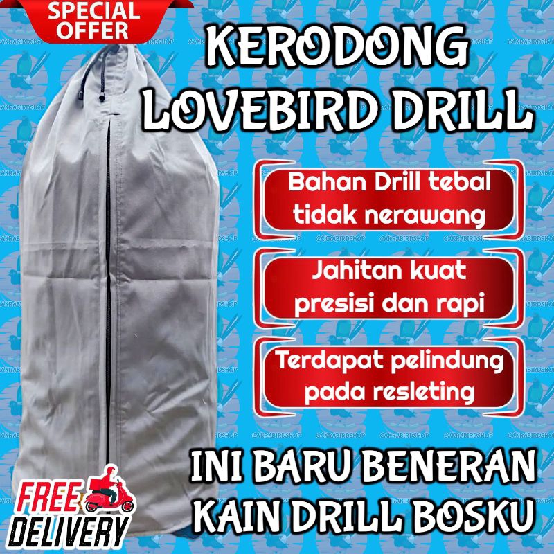 KERODONG BURUNG LOVEBIRD DRILL SBN TEBAL AWET PREMIUM
