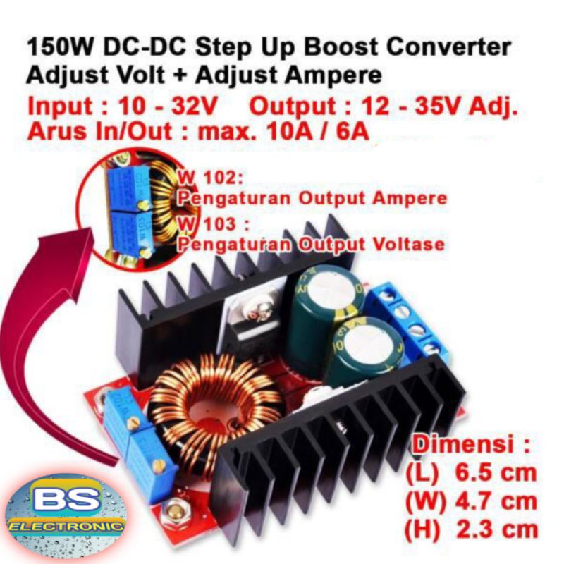 Modul Step Up 10 Ampere _ Step Up Dc to Dc