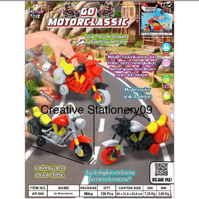 Mainan Motor-motoran / Motorcycle Classic / Moge Plastik Mainan Anak Seru Melatih Imajinasi