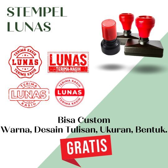 

STEMPEL LUNAS OTOMATIS BISA CUSTOM SESUAI KEINGINAN GRATIS DESAIN, WARNA, DAN BENTUK