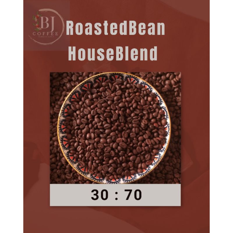 

RoastedBean Espresso HouseBlend 30:70 Biji Kopi Sangrai HouseBlend Espresso 30:70 1kg