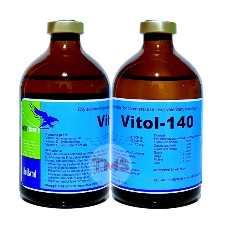 VITOL 140 100ml Original Vitamin ADE Memperbaiki Kondisi Produktivitas Hewan