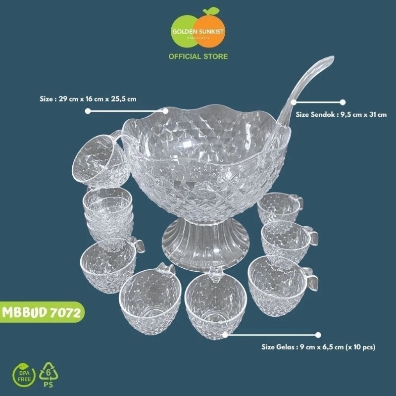 Tempat Es Buah Punch Set Golden Sunkist