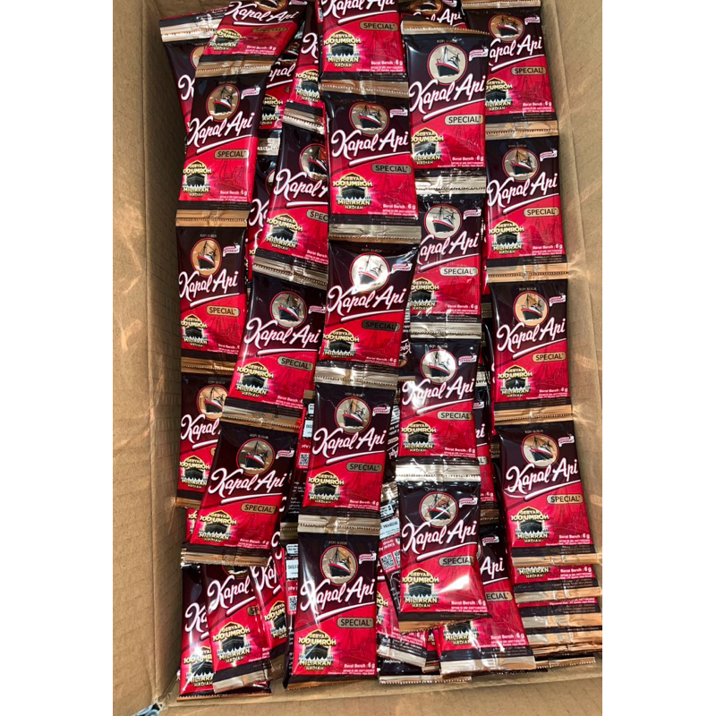 

Kopi kapal api spesial merah kopi bubuk 10x6gr sachet