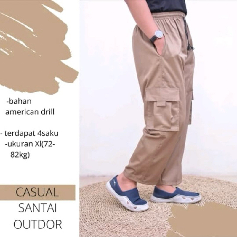 Celana Panjang Pria Sirwal Fighter Kargo - Celana Sirwal Pria Dewasa Katun Drill