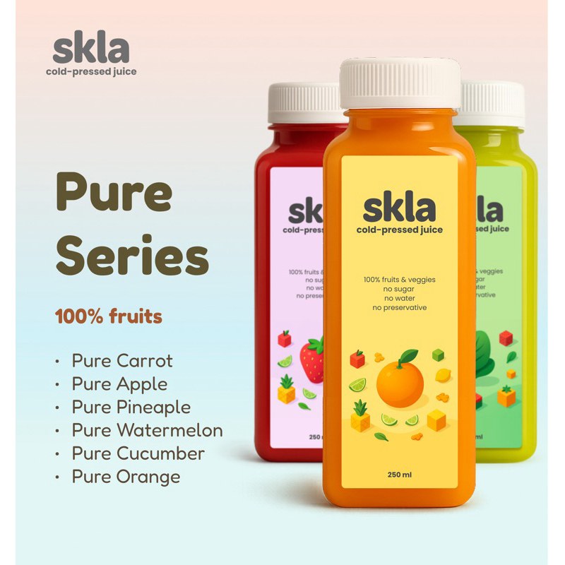 

SKLA Pure Series | Cold-Pressed Juice 150 ml/250 ml| 100% fruits