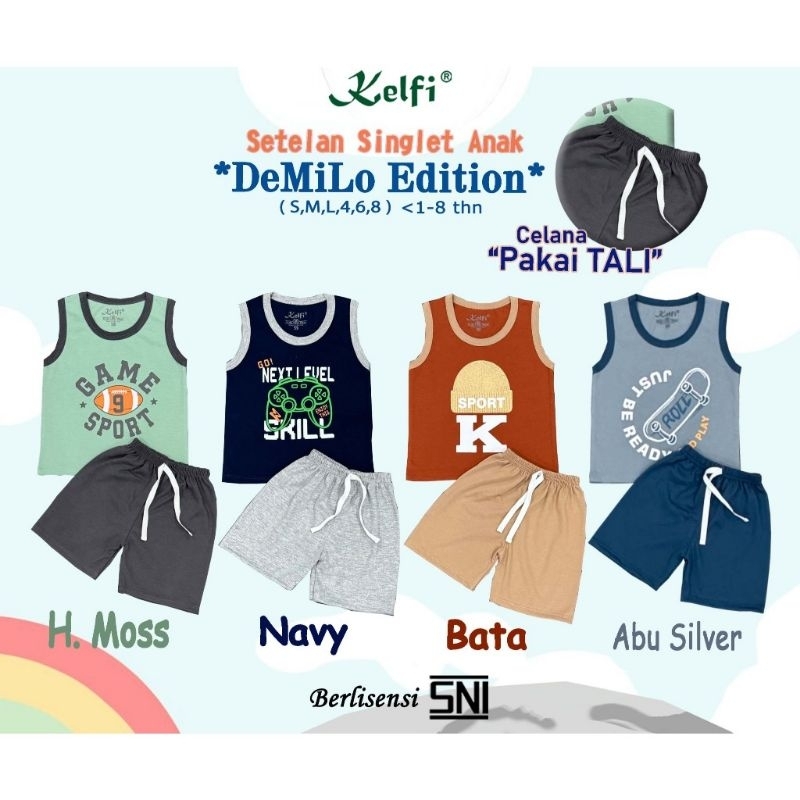 setelan kaos anak singlet DEMILO EDITION | SPORTI BASKET | BAJU STELAN ANAK | BAJU KAOS ANAK LAKI LA