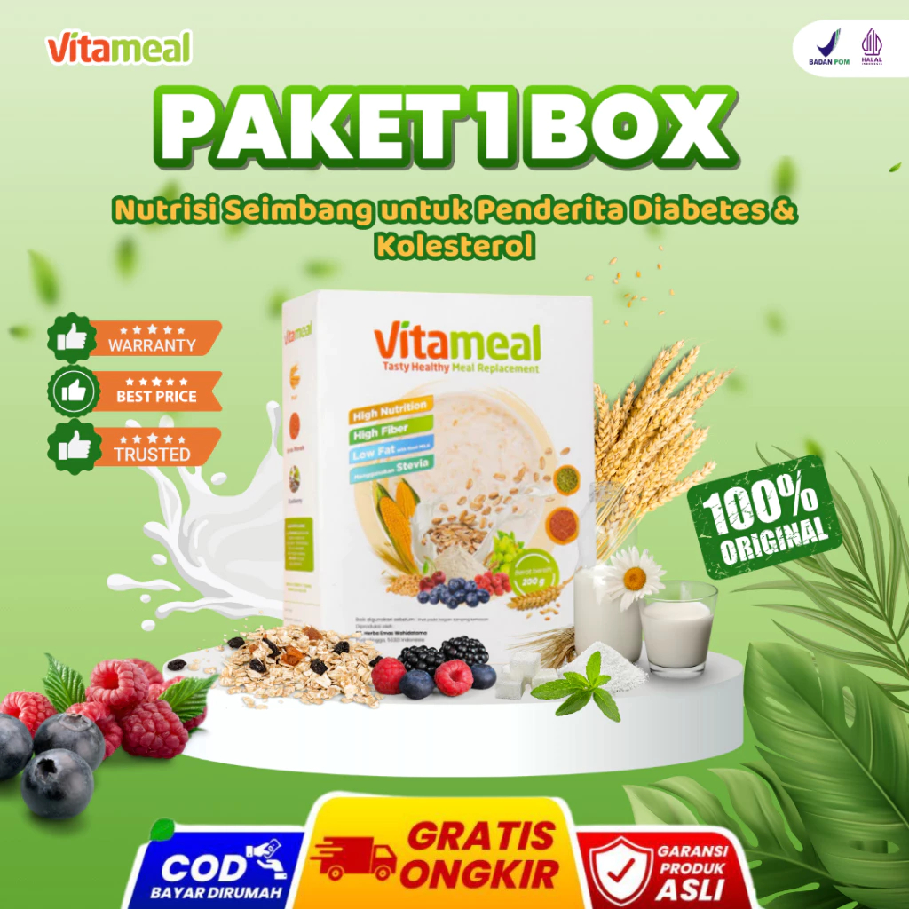 

VITAMEAL Sereal Untuk Diabetes Multigrain Ampuh Turunkan Gula Darah Tinggi Mengatasi Diabetes dan Kolesterol 100% Alami Tanpa Efek SAMPING